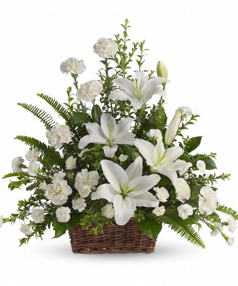 Peaceful White Lilies Basket