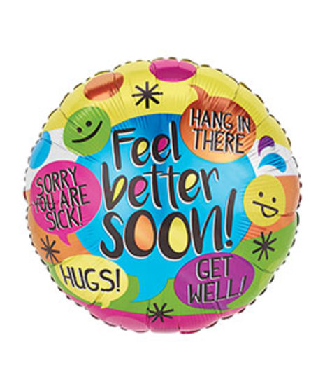 Get Well Soon Teddy Bear Mylar Ballooon